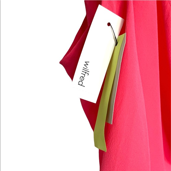 XXS•NWT•ARITZIA•WILFRED•100% SILK NEON GLOW FLOWY BLOUSE• - Picture 4 of 7